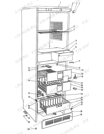 Взрыв-схема холодильника Atlas AKF2-390B - Схема узла C10 Cabinet/Interior